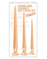 3-teiliges Analplug-Set „Super Long Flexible Butt Plug Set“, verschiedene Extra-Längen und Gewichte